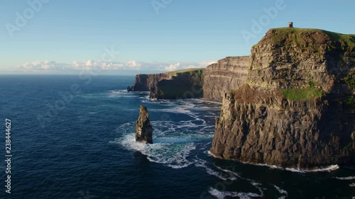 Aerial Drone Footage Of The Cliffs Of Moher In County Clare