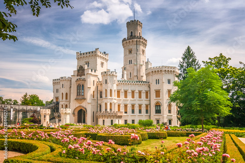 Canvas Print Chateau Hluboka with a beautiful park in the foreground, Czech republic, Europe