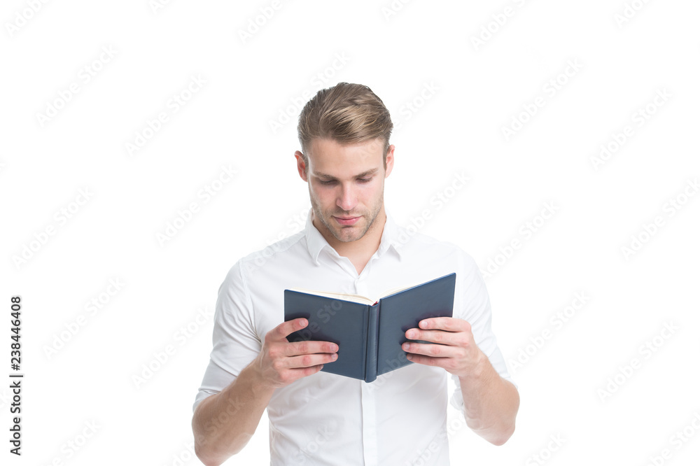 Handsome businessman reading book. Businessman read book for self improvement. Looking interesting idea. Reading literature for adult. Man searching information for business project. Reading as hobby Handsome businessman reading book. Businessman read book for self improvement. Looking interesting idea. Reading literature for adult. Man searching information for business project. Reading as hobby