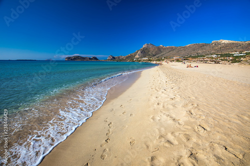 Fototapeta Naklejka Na Ścianę i Meble -  Falassarna beach on Crete island with azure clear water, Greece, Europe
