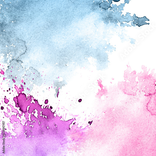 Watercolor background with watersplash