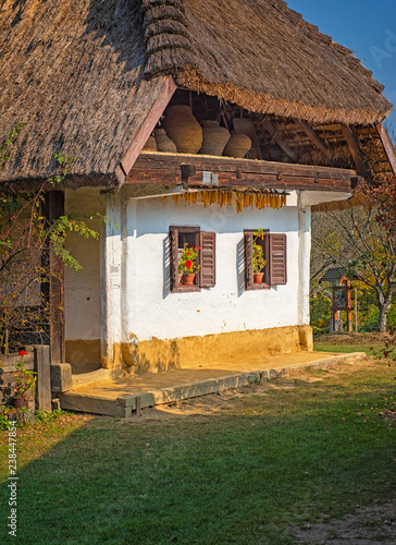 Traditional countryside house in Szalafő, Hungary photo