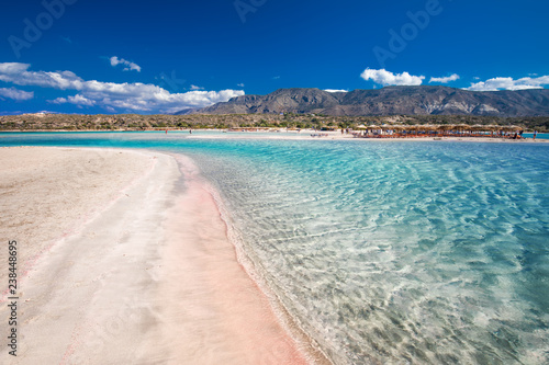 Elafonissi beach with pink sand on Crete island with azure clear water, Greece, Europe © Eva Bocek