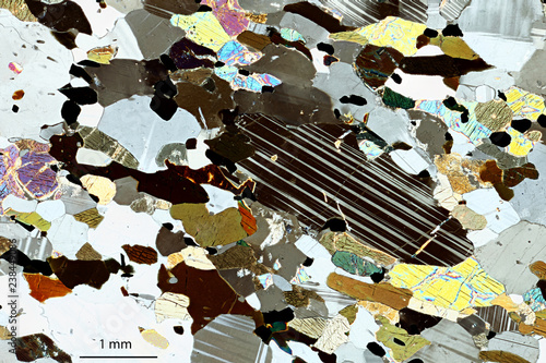 Canvas Print 5x magnification, Hornblende-Plagioclase Gneiss 10,040 Adirondack Mountains