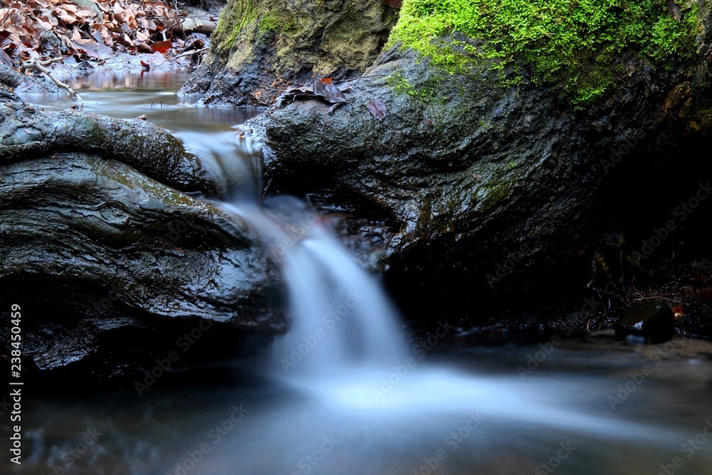 kleiner Wasserfall im Wald