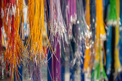 Bunch of sliced wires with pins, manufacturing