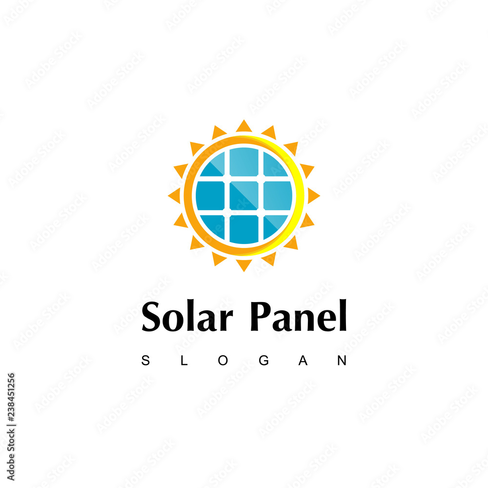 Naklejka premium Modern Solar Energy Logo Design Inspiration