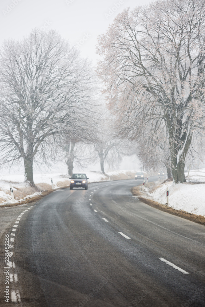 dangerous winter road