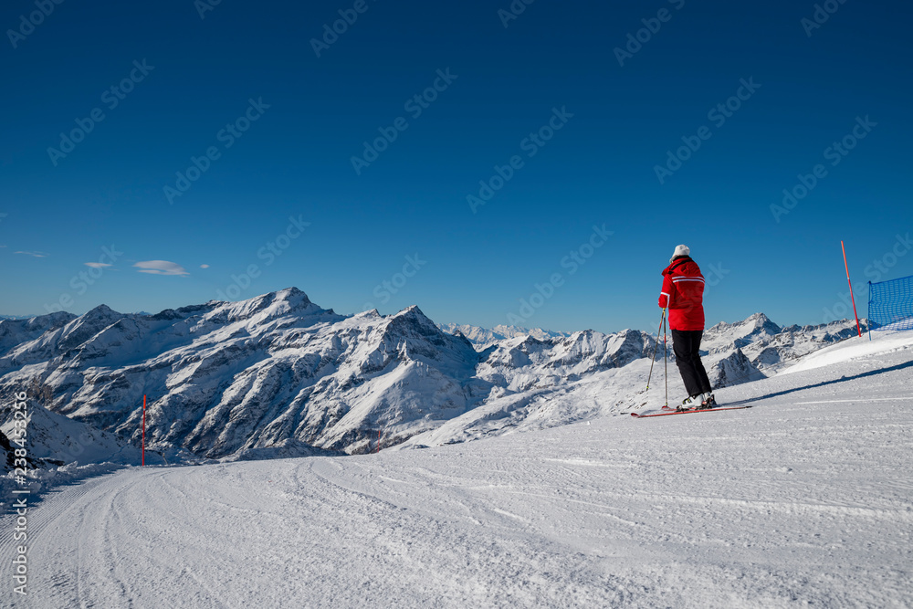 Skiing in the alps