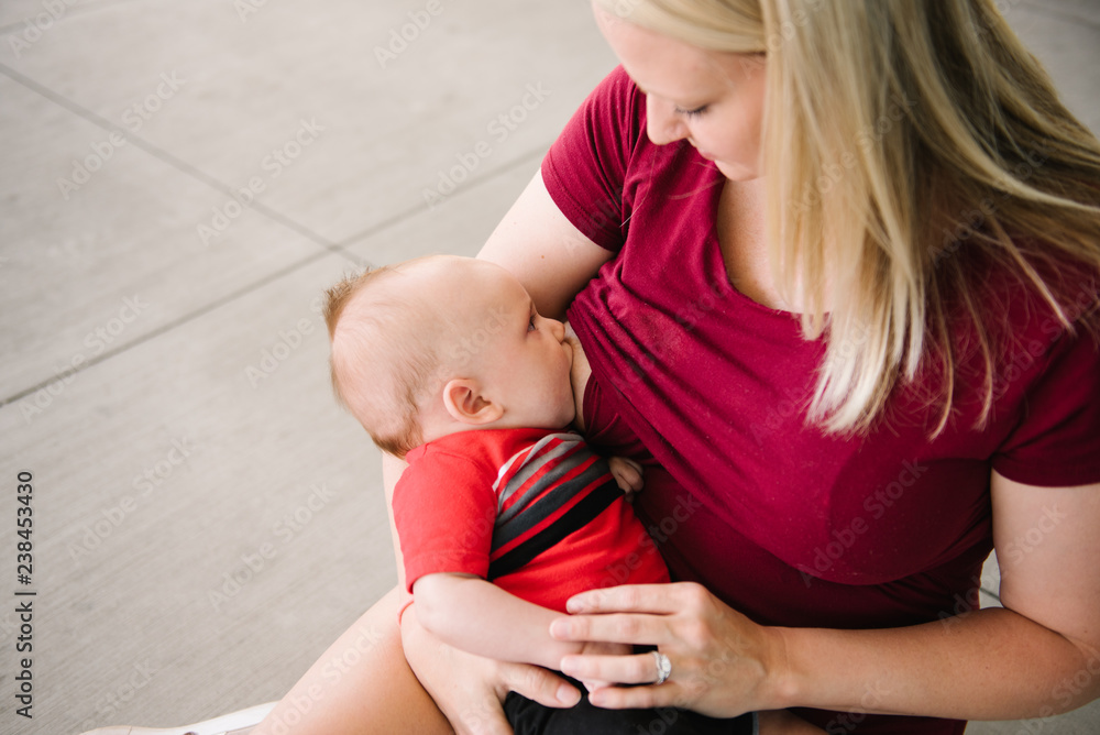 Mother breastfeeding baby boy Stock Photo Adobe Stock