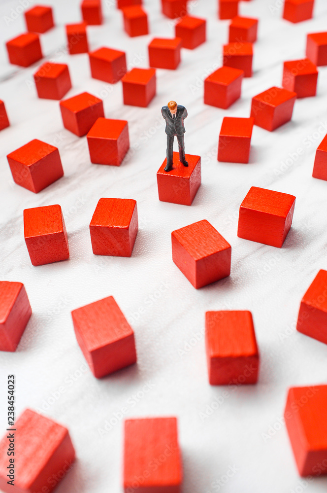 Businessmen Blocks Options Concept Businessmen Blocks Options Concept