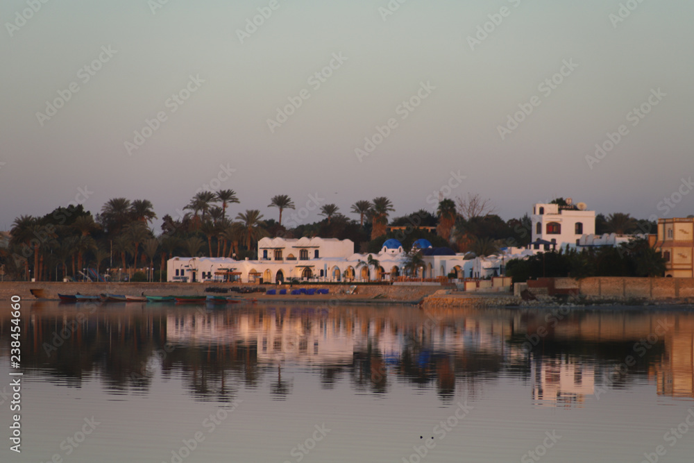 Fototapeta premium Qarun Lake at Sunset