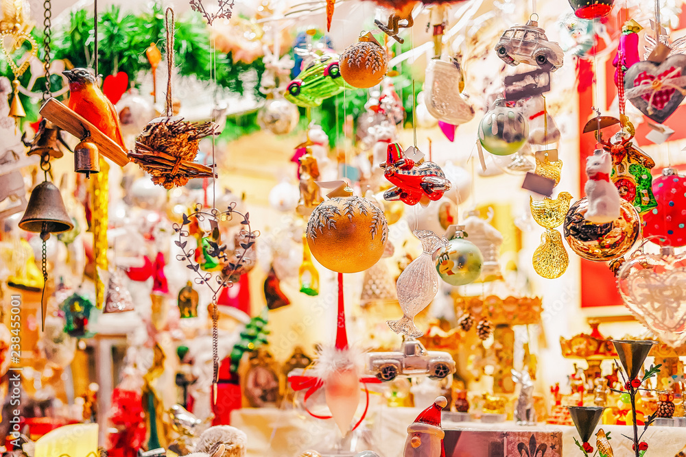 Christmas tree decoration at Xmas market of Vilnius Christmas tree decoration at Xmas market of Vilnius