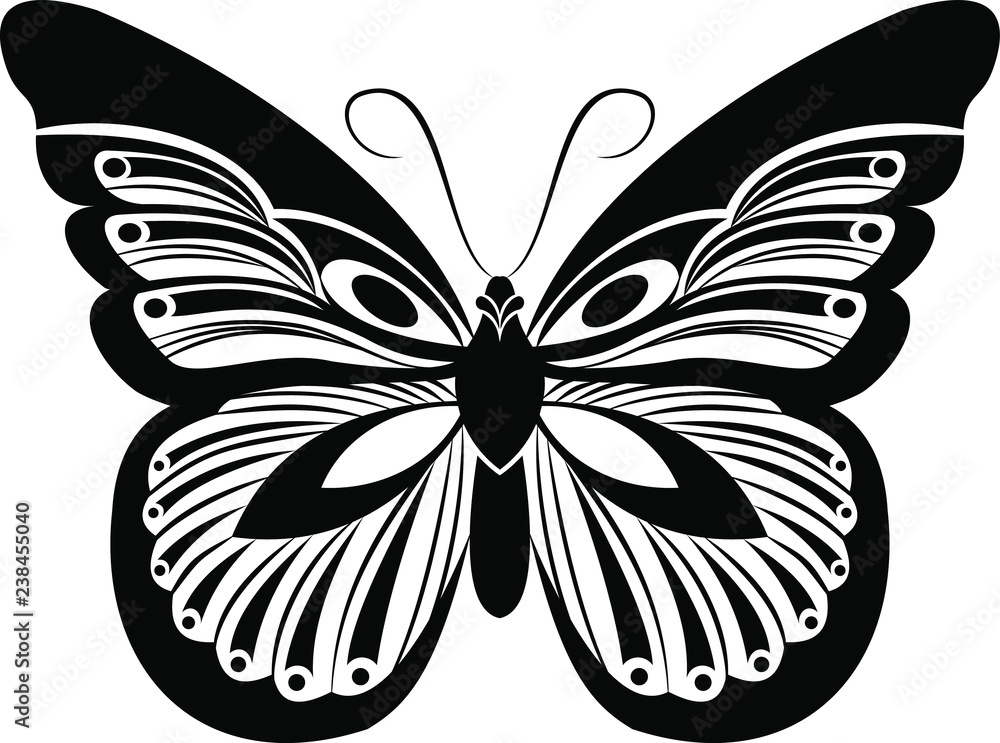 monarch butterfly vector art stencil for tattoo or t shirt print stock vector adobe stock