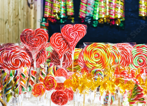 Sweet candies at Christmas market in Vilnius