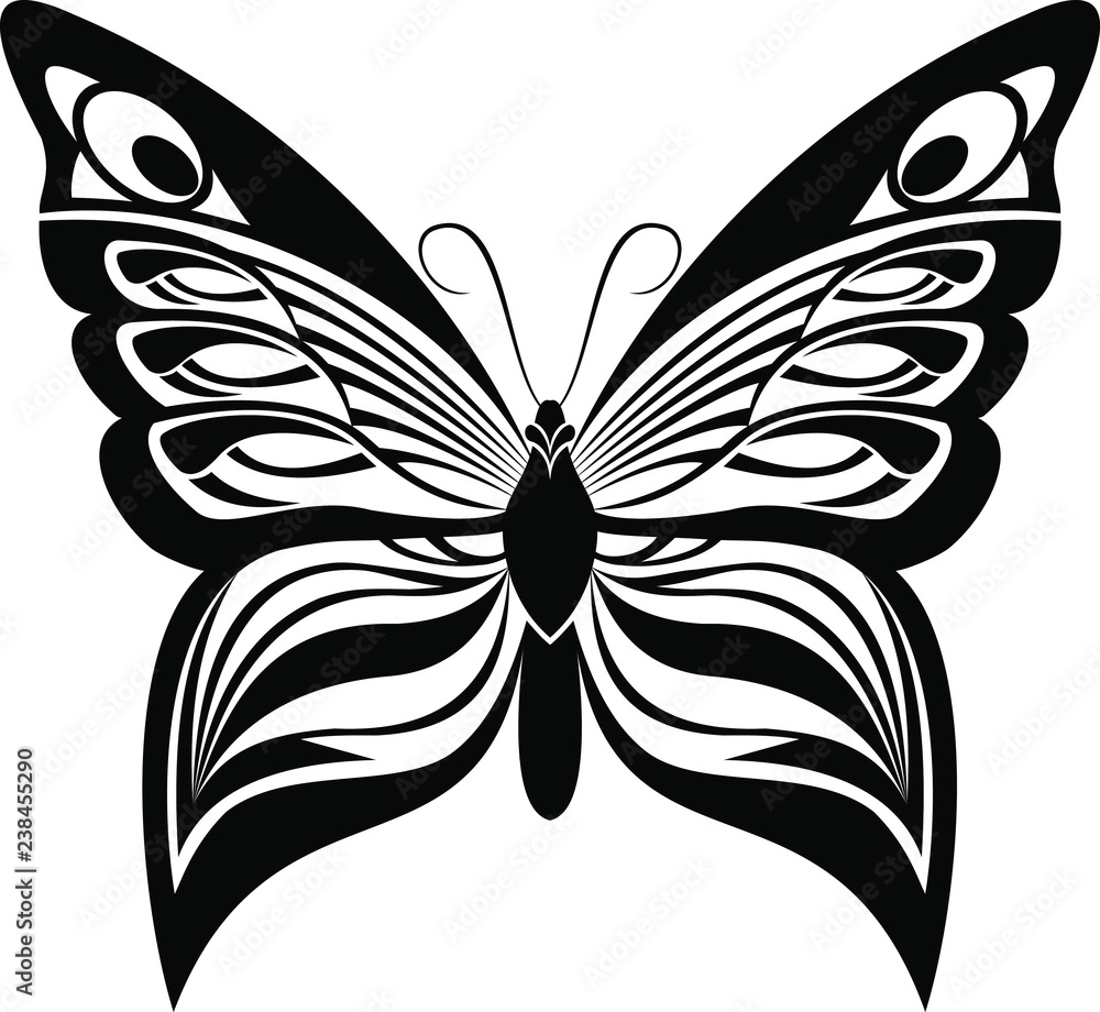 Butterfly vector art stencil for tattoo or t-shirt print Butterfly vector art stencil for tattoo or t-shirt print