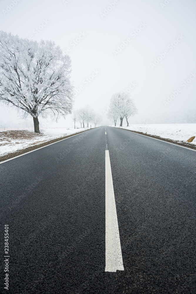 Fototapeta premium dangerous winter road