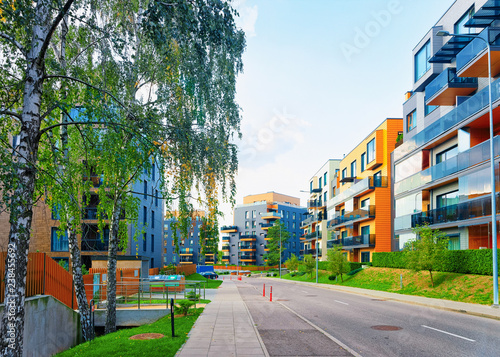 Modern apartment house flat residential building real estate outdoor