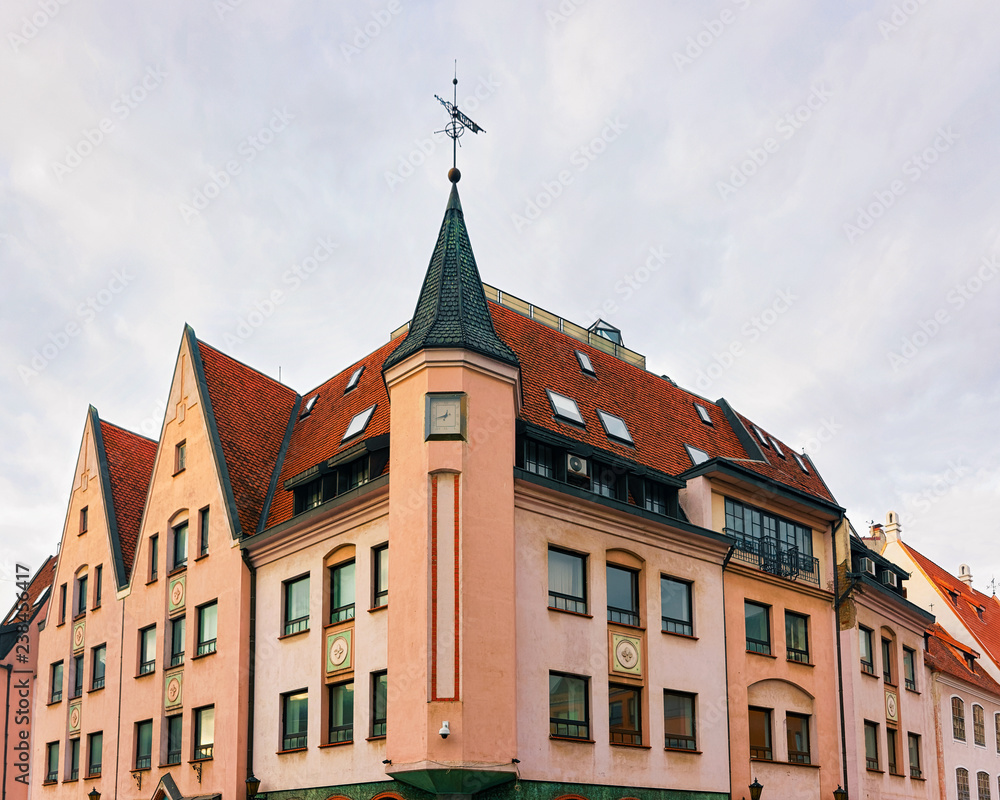 Old building architecture at city center in Riga Old building architecture at city center in Riga