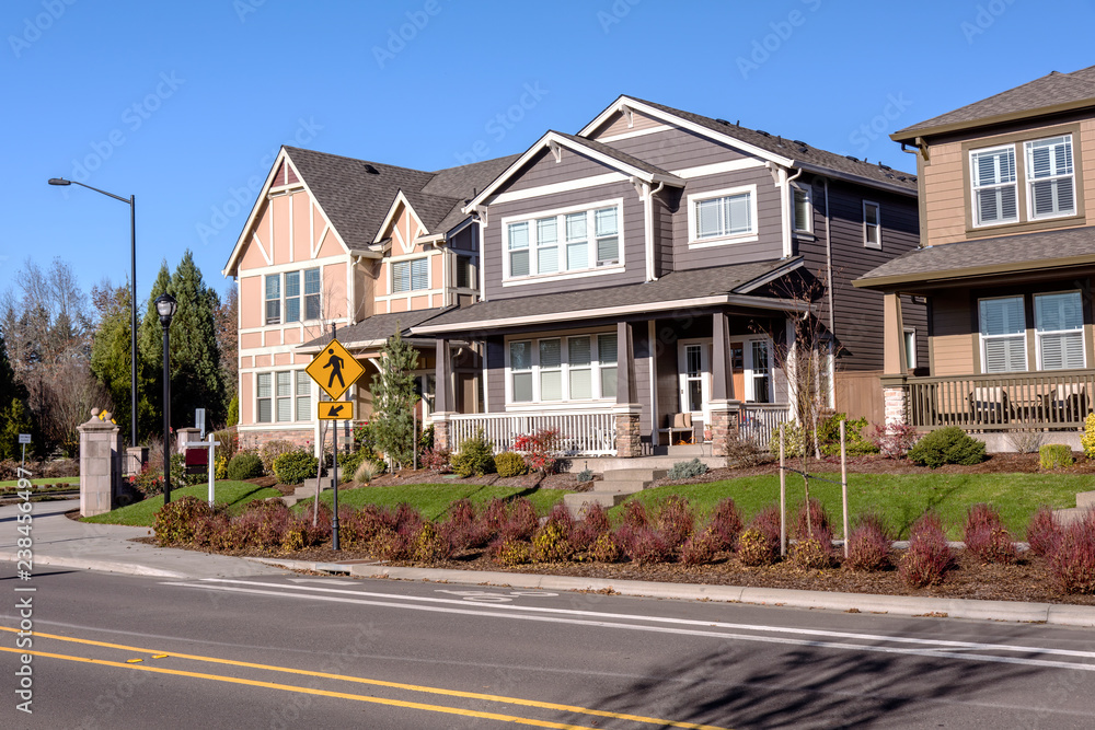 Row of houses in Wilsonville Oregon. Row of houses in Wilsonville Oregon.