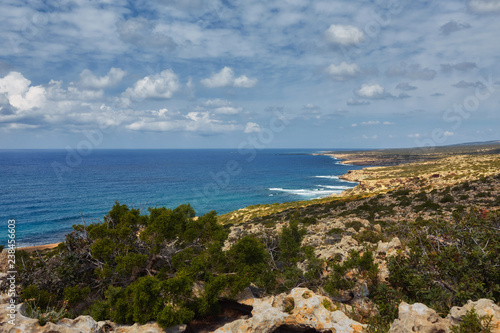 a rocky shore on akamas peninsula photo