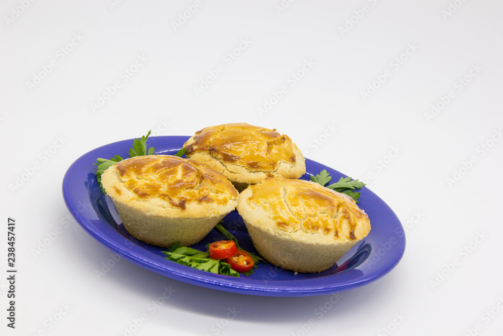 Pies on a blue plate Pies on a blue plate