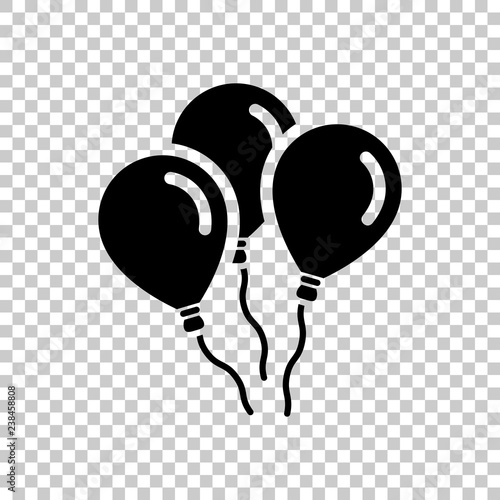 Air balloons, simple icon. Sign of celebration. Black symbol on
