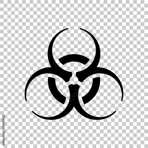 Bio hazard icon. Warning sign about virus or toxic. Black symbol