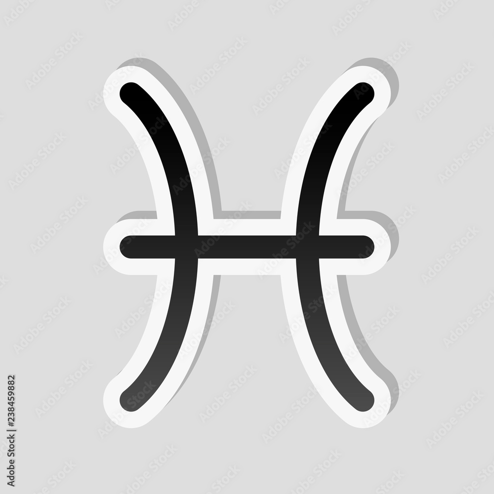 Fototapeta premium Astrological sign. Pisces simple icon. Sticker style with white