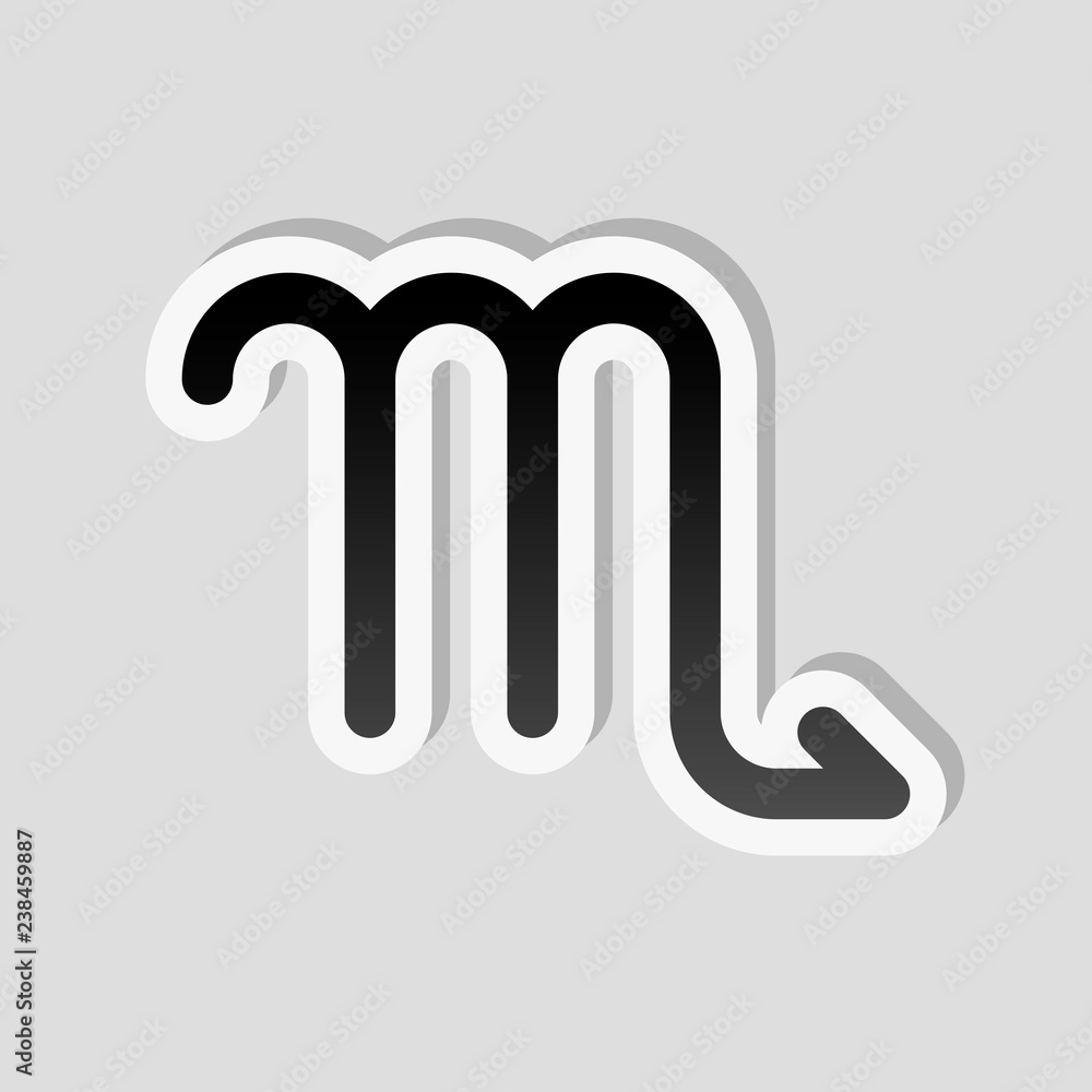 Astrological sign. Scorpio simple icon. Sticker style with white Astrological sign. Scorpio simple icon. Sticker style with white