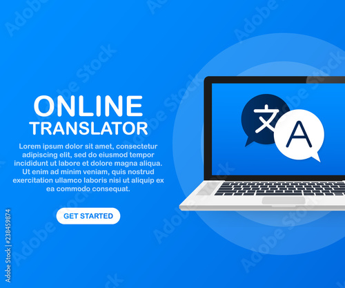 Online translator concept isometric vector illustration. Smartphone with flags of different states and world map on the screen concept translator app. Vector illustration.