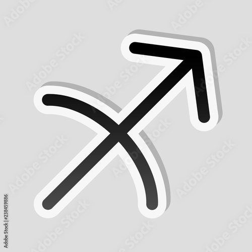 Astrological sign. Sagittarius simple icon. Sticker style with w