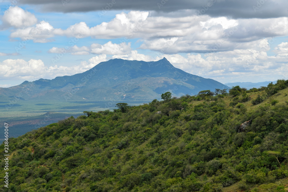 Mount Longido in Tanzania seen from Namanga Town, Kenya