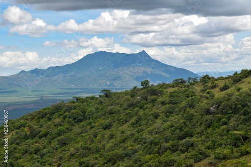 Mount Longido in Tanzania seen from Namanga Town  Kenya