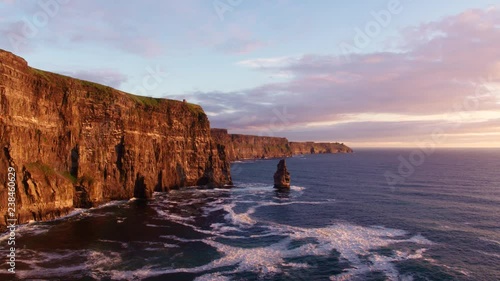 Aerial Drone Footage Of The Cliffs Of Moher In County Clare