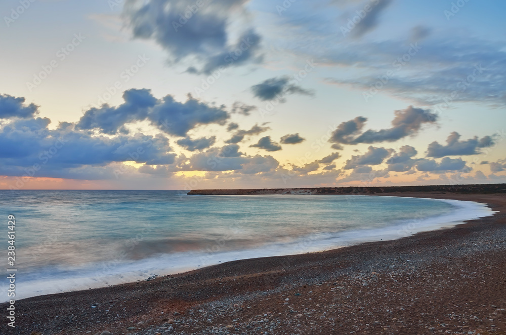 The magic of a beautiful sunset . Cyprus is an island country in the Eastern Mediterranean Sea