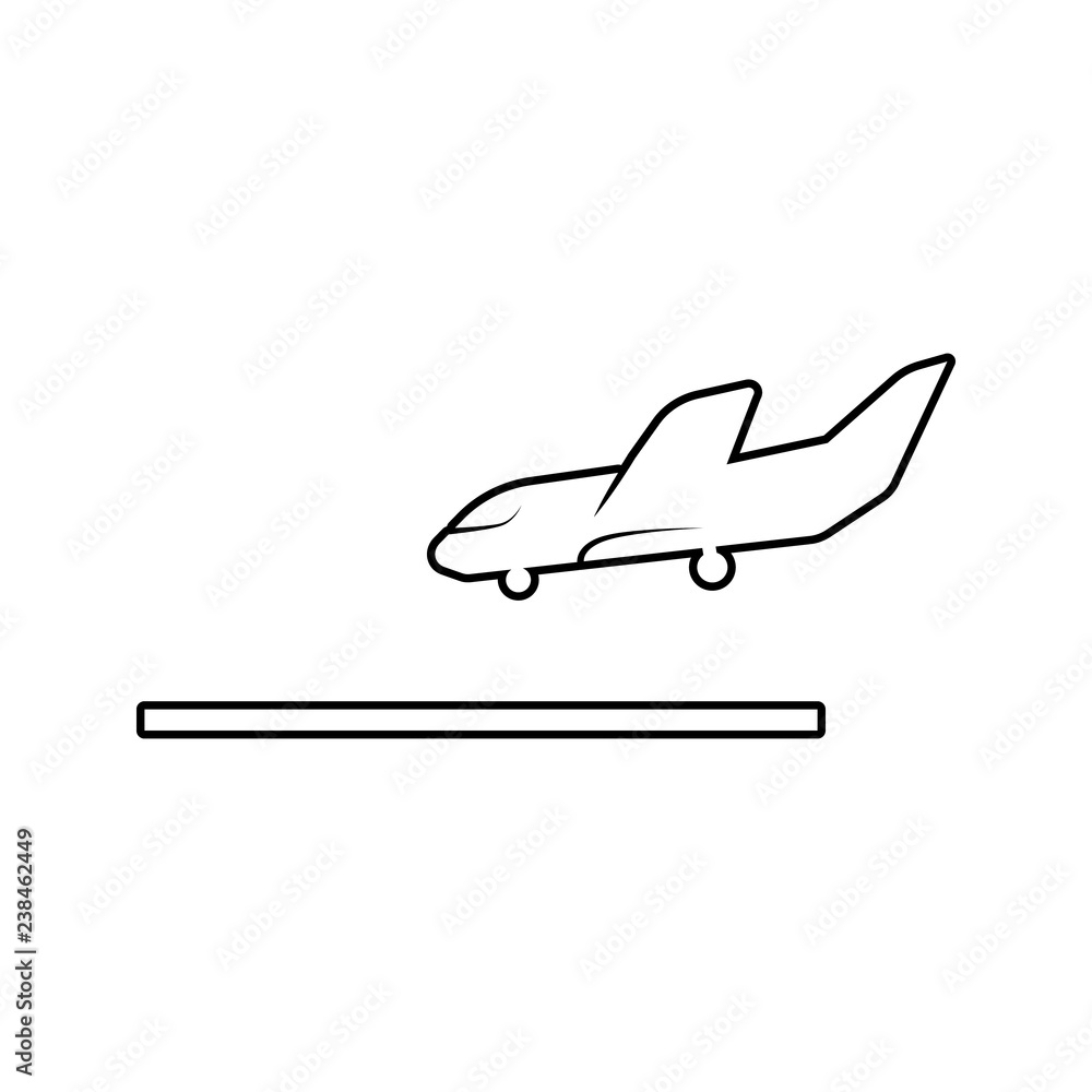 sign plane lands icon. Element of cyber security for mobile concept and web apps icon. Thin line icon for website design and development, app development sign plane lands icon. Element of cyber security for mobile concept and web apps icon. Thin line icon for website design and development, app development