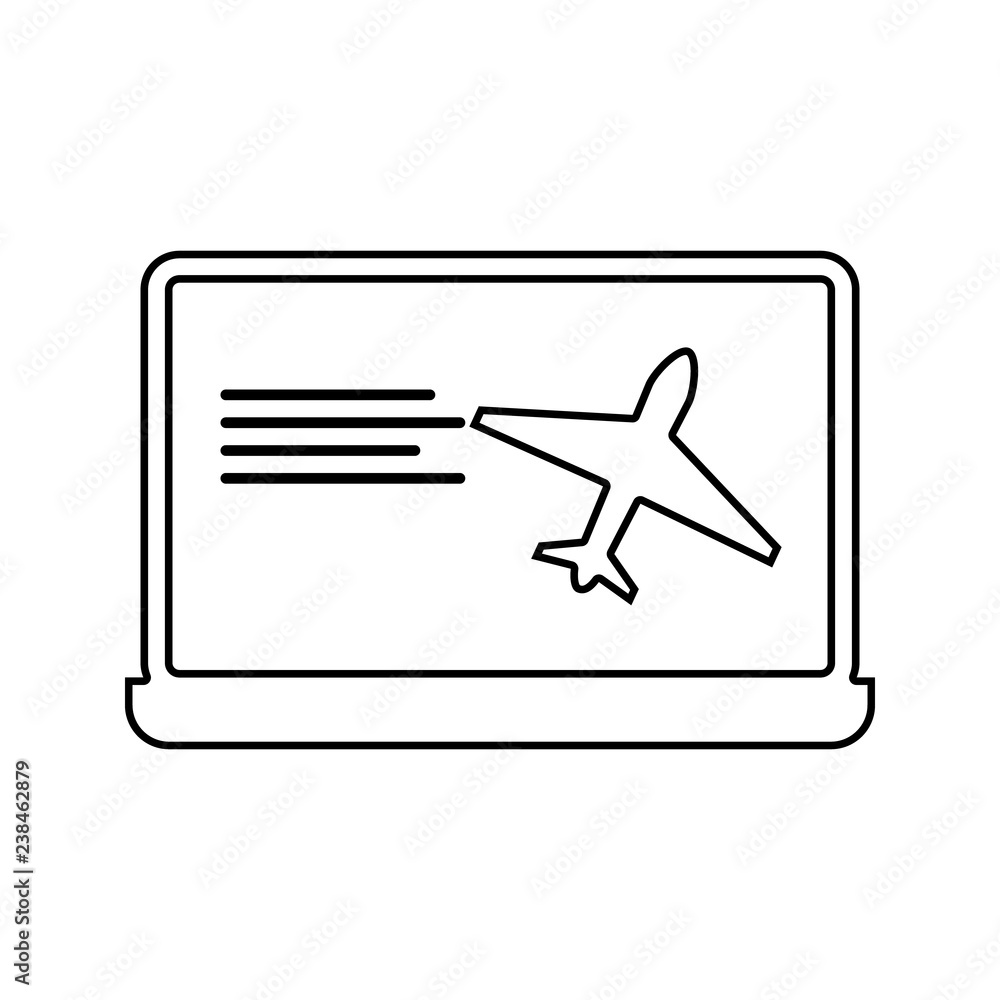 online booking of airplane tickets icon. Element of cyber security for mobile concept and web apps icon. Thin line icon for website design and development, app development
