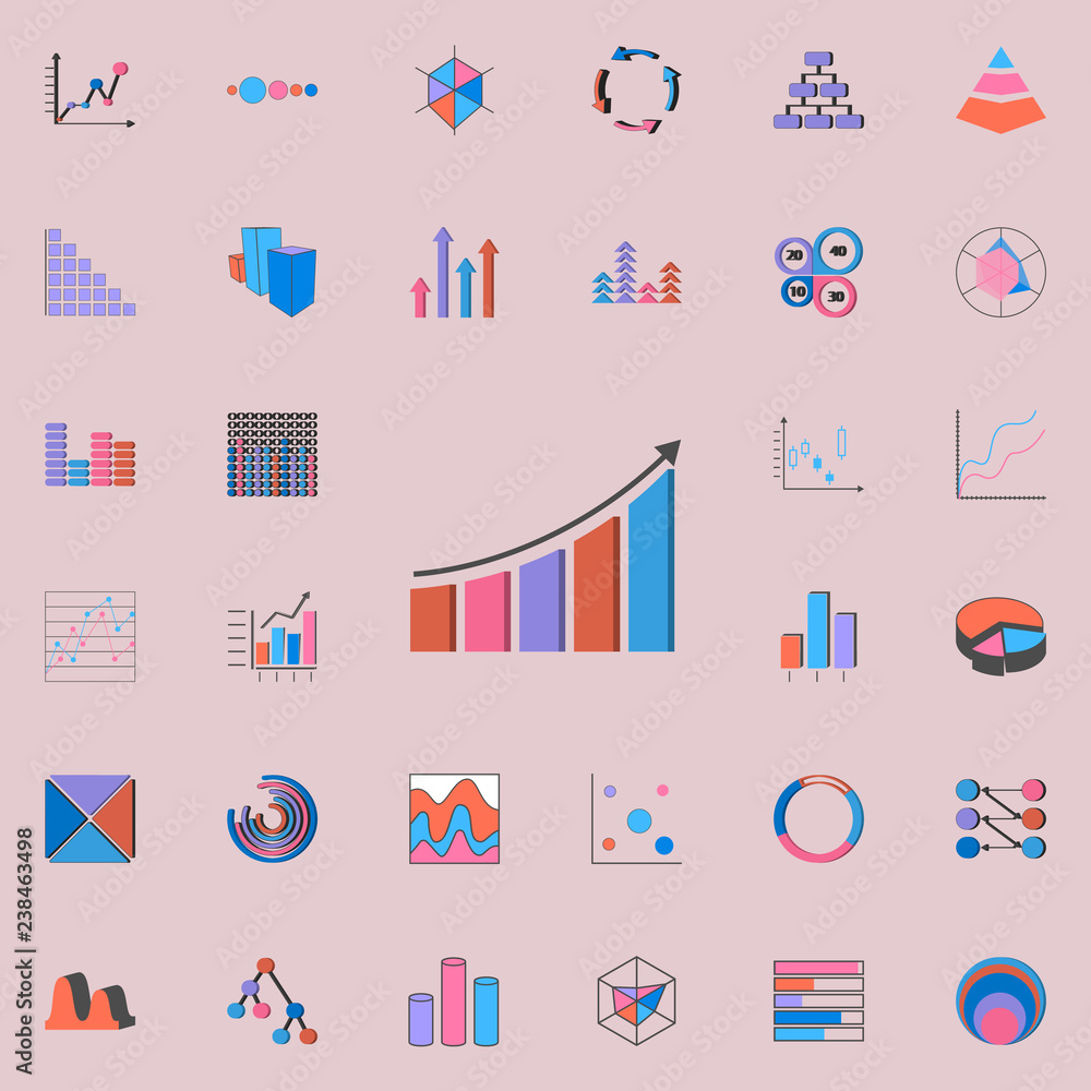 Combined chart icon. Charts & Diagramms icons universal set for web and mobile