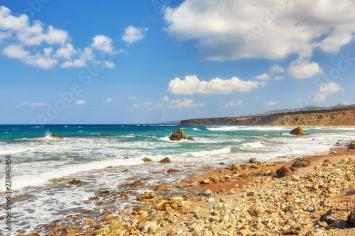 a rocky shore on akamas peninsula photo