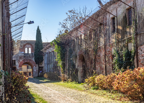 old brick factory in the Ticino park, in poor condition. Lombardy - Italy