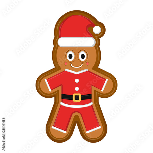 Isolated happy gingerman cookie. Vector illustration design photo