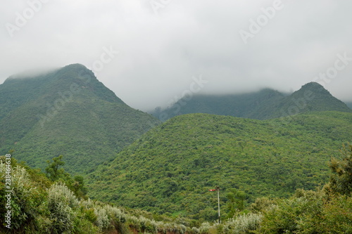 Mountain Range against a foggy background, Kijabe Hills, Rift Valley, Kenya photo