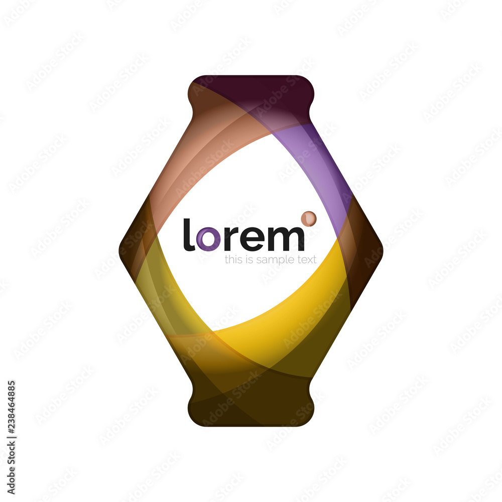 Abstract geometric design logo made of flowing elements Abstract geometric design logo made of flowing elements