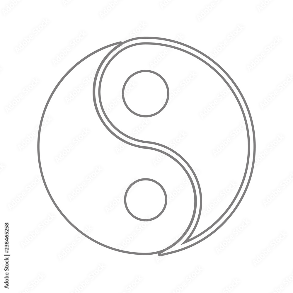 yin yang icon. Element of cyber security for mobile concept and web apps icon. Thin line icon for website design and development, app development