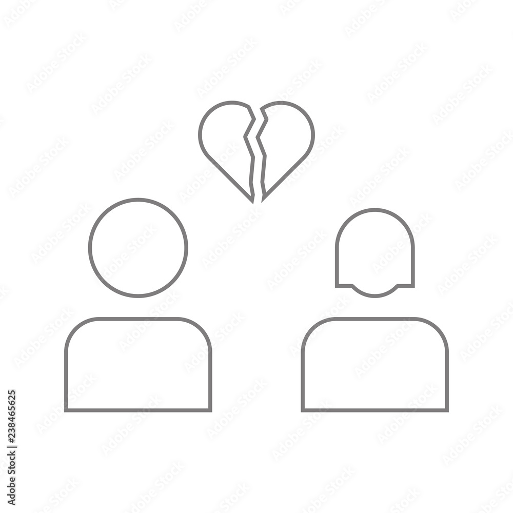 Lovers breakup glyph icon. Element of cyber security for mobile concept and web apps icon. Thin line icon for website design and development, app development Lovers breakup glyph icon. Element of cyber security for mobile concept and web apps icon. Thin line icon for website design and development, app development