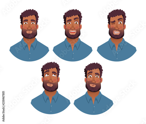 portrait of african man set