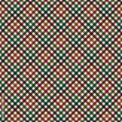 Red and Green Plaid Seamless Pattern - Seasonal plaid design in vintage Christmas colors