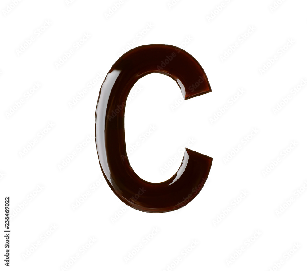 Letter C made of chocolate on white background Letter C made of chocolate on white background