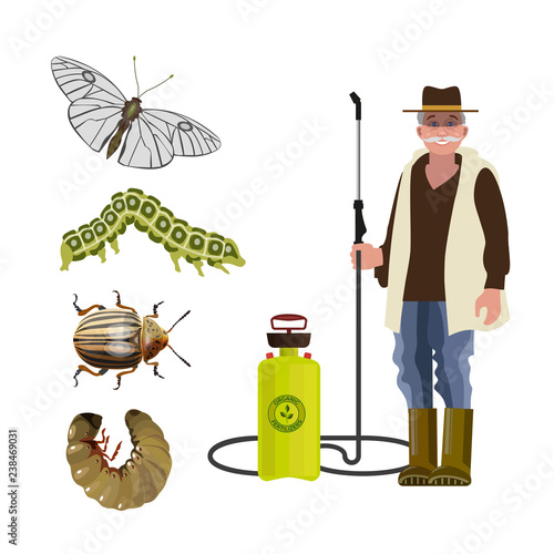 Exterminator with garden pests